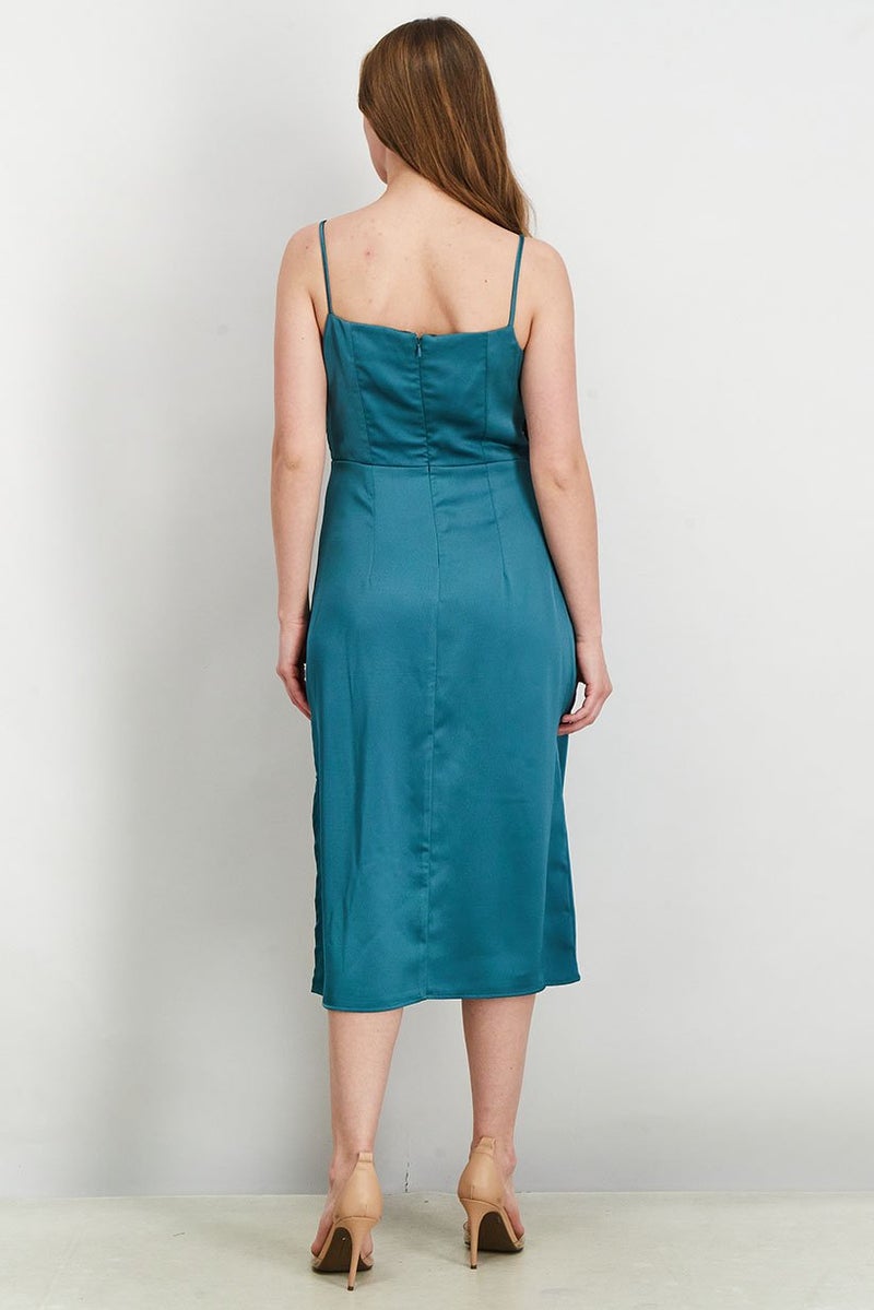 Sam Edelman Women Plain Sleeveless Midi Dress, Industrial Green - Image 2